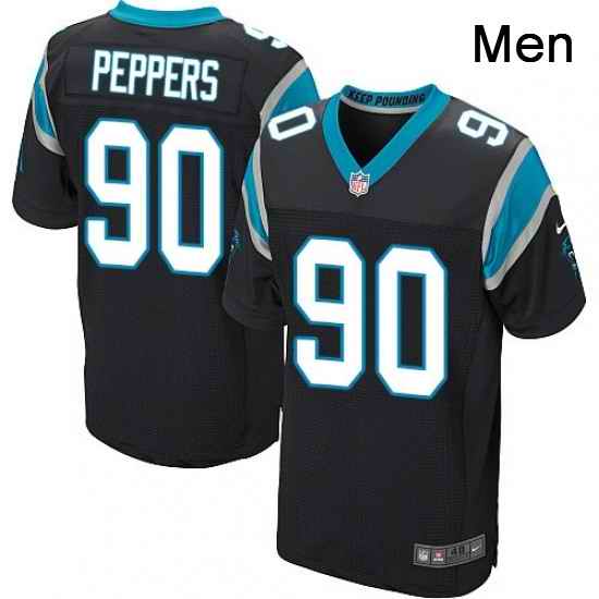 Mens Nike Carolina Panthers 90 Julius Peppers Elite Black Team Color NFL Jersey